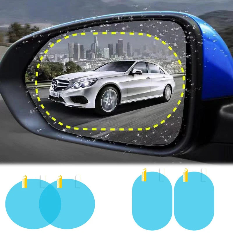 1Pair Car Rearview Mirror Sticker Round Rainproof Anti-fog Waterproof Nano Film Stickers Safety Driving Auto Exterior Accessory